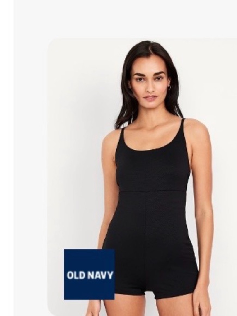 Old Navy Black Scoop-Neck Textured Swim Romper